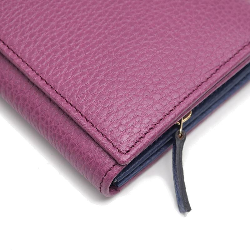 GUCCIラウンドファスナー長財布パープル付属品付き GUCCI（グッチ） ファスナー付き長財布 スウィング レザー 354498