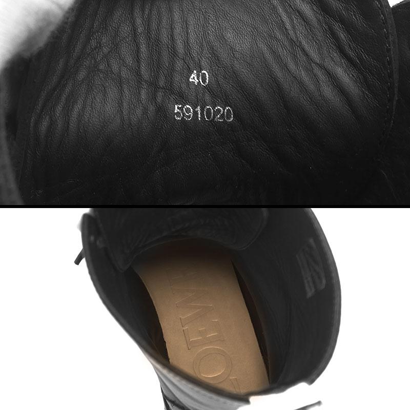 LOEWE（ロエベ） コンバットブーツ サイズ40 約27cm レザー ブラック