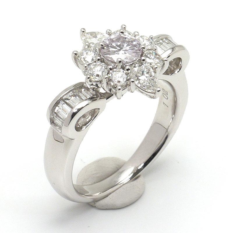 ピンクダイヤモンドリング #10 約10号 ファンシーカラー VERY LIGHT  