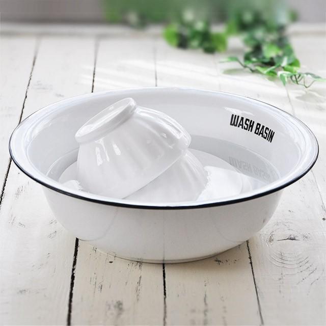 Homestead ホーロー 洗面器 ウォッシュベイシン ホワイト/白 琺瑯