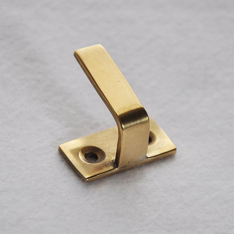 真鍮製フック「ブラス フラットフックB」 1個 /アンティーク風 壁掛け