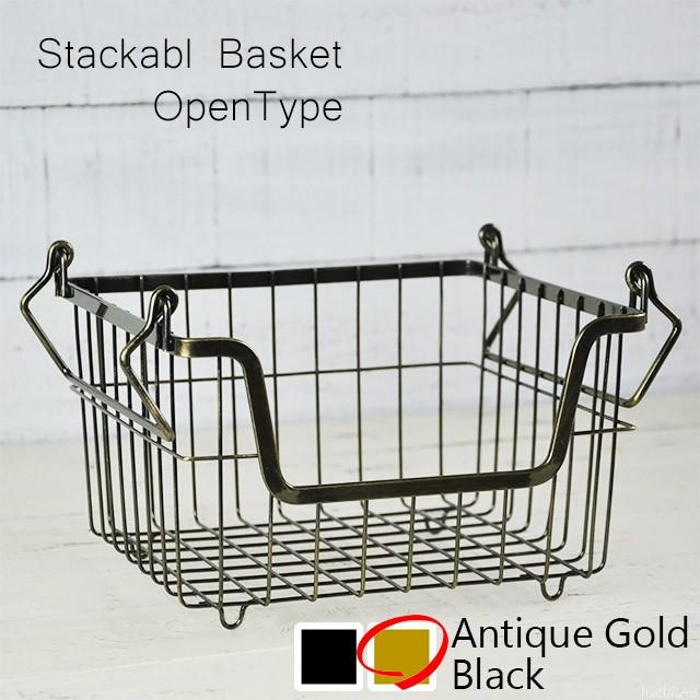 前開きタイプ「スタッキングできるワイヤーバスケット」Sサイズ