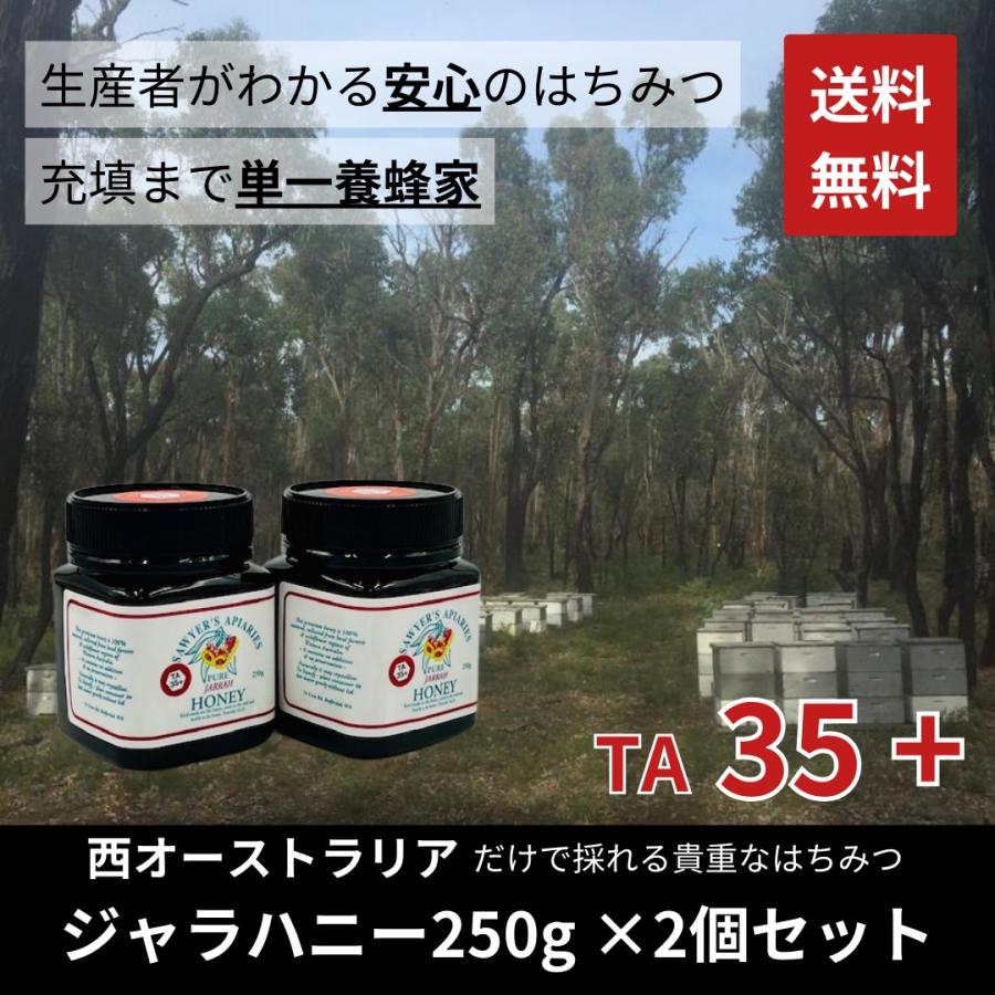 【2個セット】はちみつ ジャラハニー 250g 西オーストラリア産 ユーカリ ハーブ 希少 天然はちみつ 抗菌力 腸内細菌 健康 プレバイオティクス TA35 単一養蜂家 | 