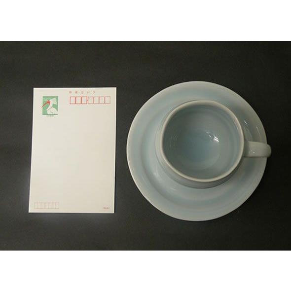 砥部焼　コーヒーカップ　　淡青白カップ＆ソーサー　陶彩窯　焼き物　陶器 |  | 04