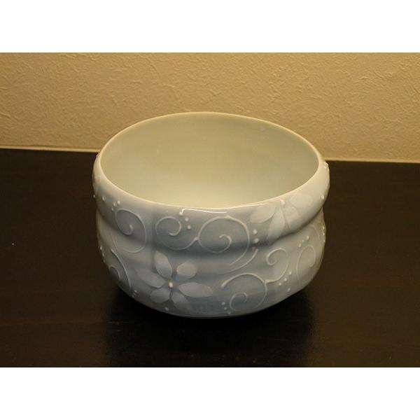 砥部焼　円鉢　花×縞柄　ボウル　陶彩窯　焼き物　陶器 | 