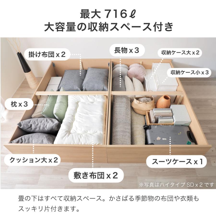 日本製 小上がり風 連結ファミリーベッド い草張り床板　大容量収納付き  シングル×シングル　ハイタイプ　スーパーキング　参場 SANBA　4-013 |  | 09