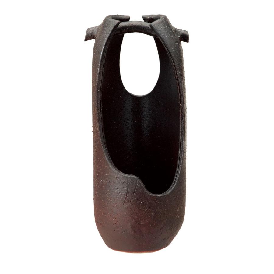 信楽焼　茶窯変手桶花入　花器 | 