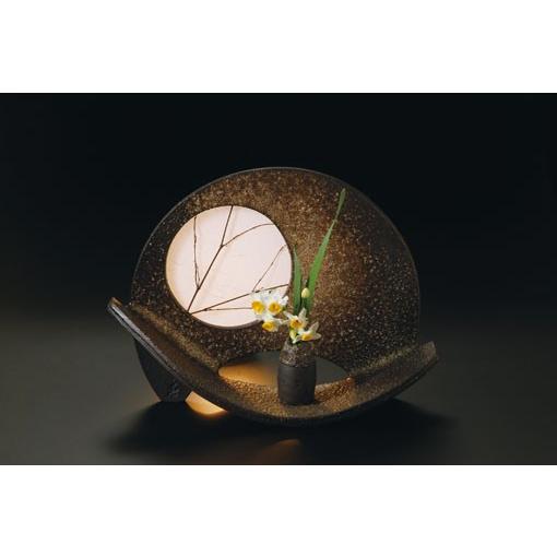 信楽焼　灯り　扇型あかり　大　室内用 | 