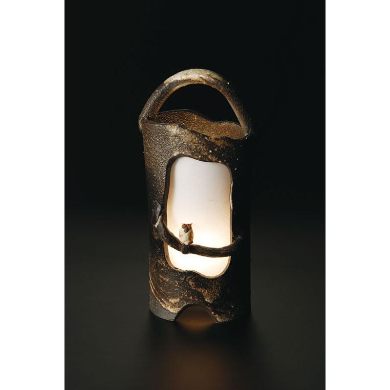 信楽焼　灯り　枝ふくろうあかり　室内用 | 