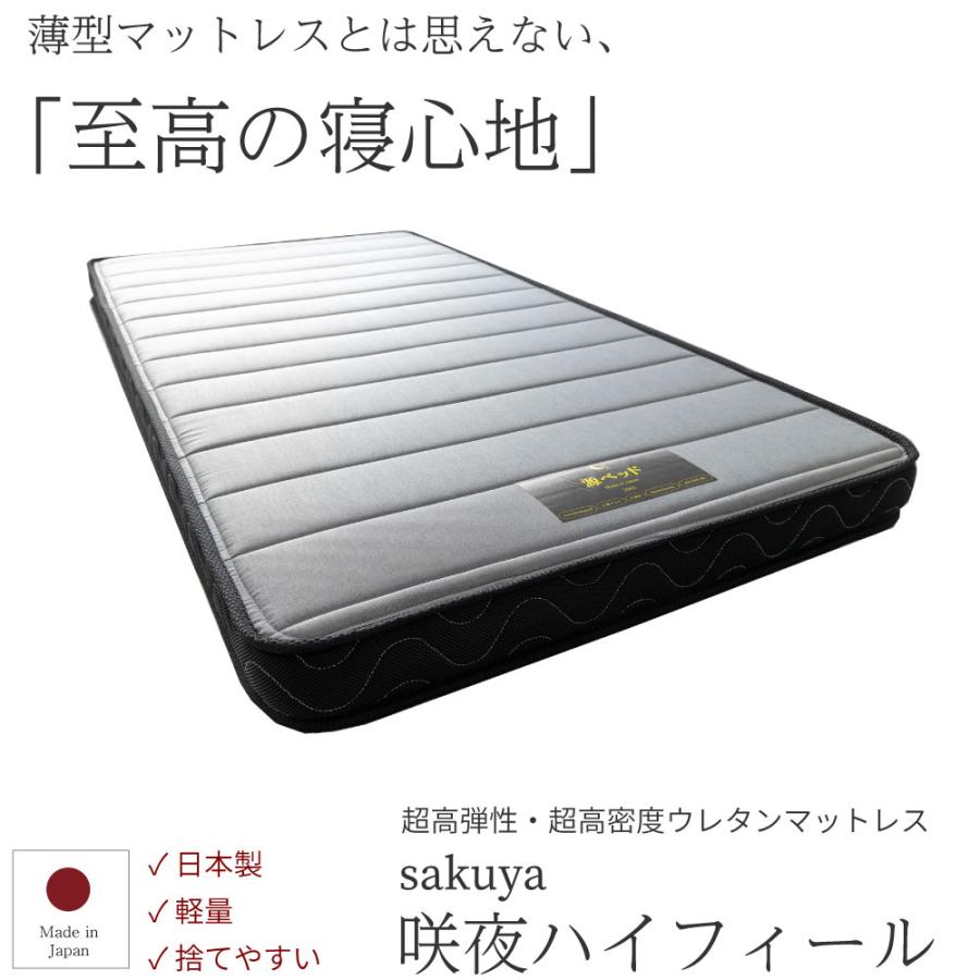 咲夜ハイフィール 高反発ウレタン マットレス 薄型 軽量 3層構造
