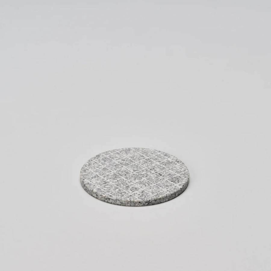 コースター　Coaster   プレート　プランタープレート　 庵治石  AJI PROJECT  CS-COASTER-grid-komame | 