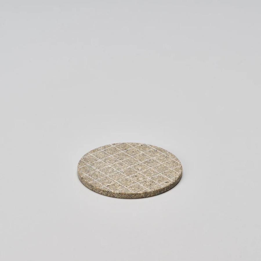 コースター　Coaster   プレート　プランタープレート　 庵治石  AJI PROJECT  CS-COASTER-grid-sabi | 