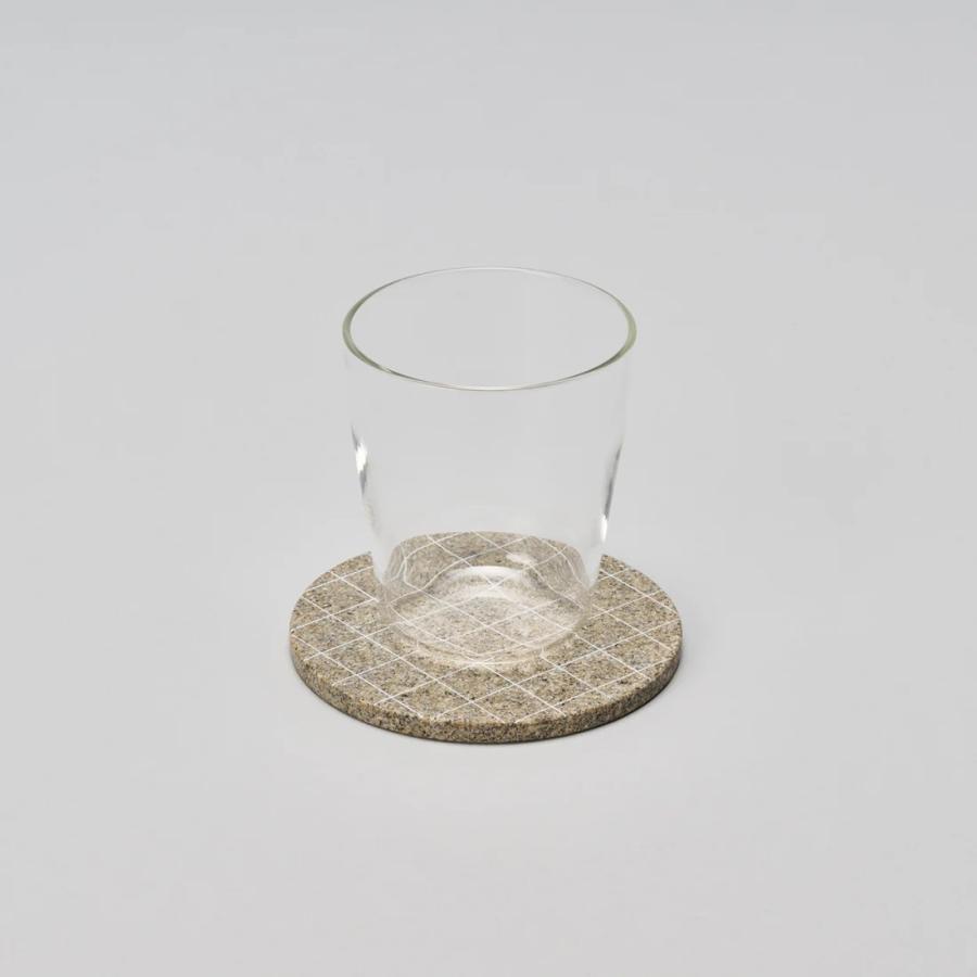 コースター　Coaster   プレート　プランタープレート　 庵治石  AJI PROJECT  CS-COASTER-grid-sabi |  | 01