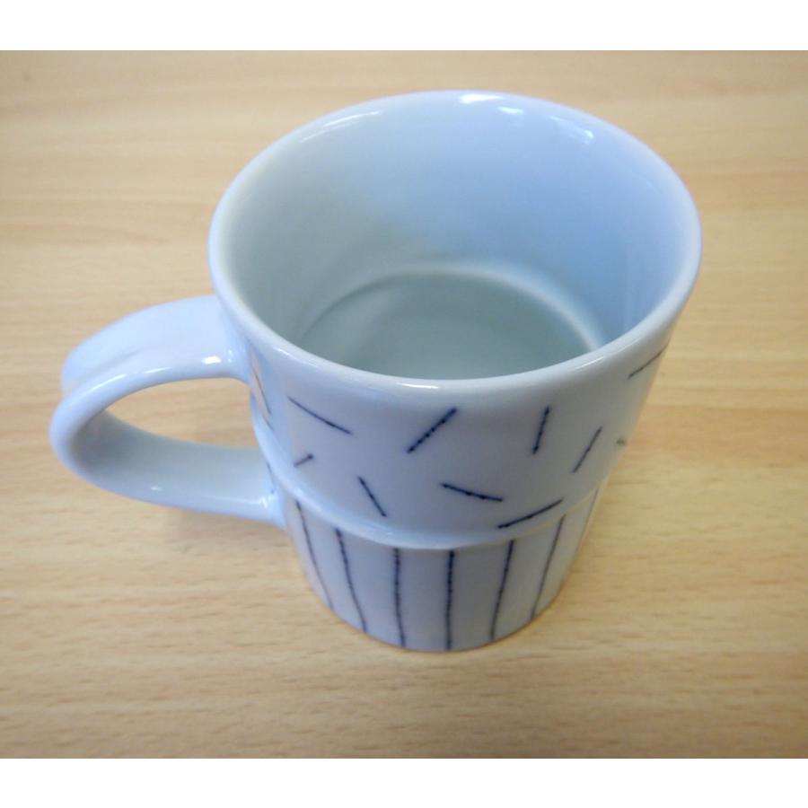 砥部焼　マグカップ　呉須象嵌　乱線×縦じま　カップ　陶彩窯　焼き物　陶器 |  | 02