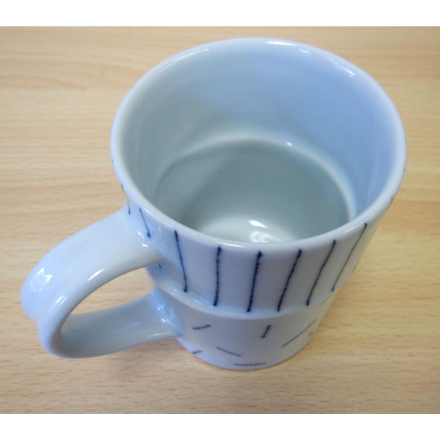 砥部焼　マグカップ　呉須象嵌　縦じま×乱線　カップ　陶彩窯　焼き物　陶器 |  | 01