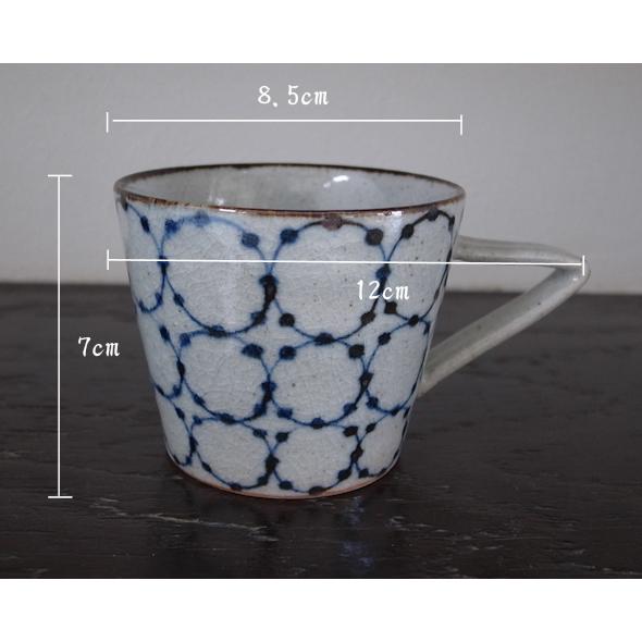 砥部焼　染付　カップ　丸文　ストライプ文　陶彩窯　 焼き物　陶器 |  | 03