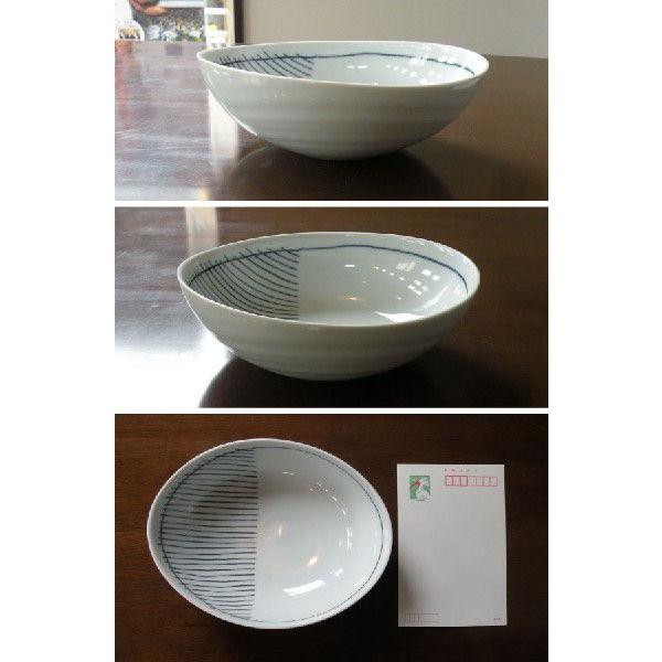 砥部焼　楕円鉢　呉須象嵌　中　陶彩窯　焼き物　陶器 |  | 01