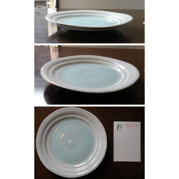 砥部焼　8寸皿　皿　手あと 淡青白磁　食器皿　陶彩窯　焼き物　陶器 |  | 01