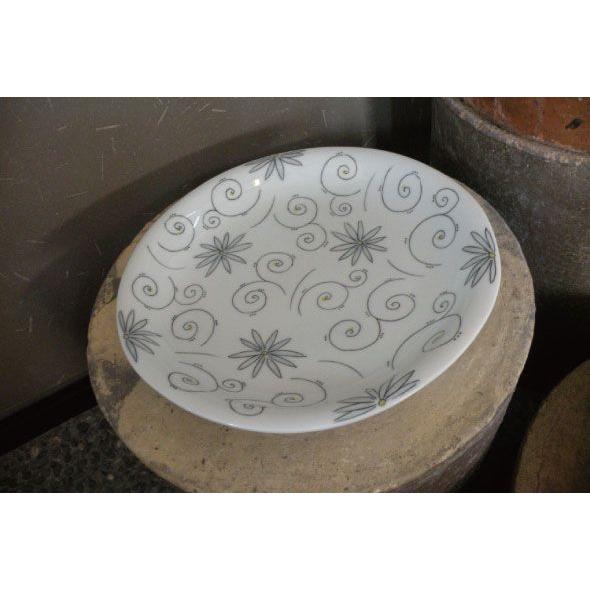 砥部焼　 皿　8寸皿　花柄　hana　食器皿　陶彩窯　焼き物　陶器 |  | 02