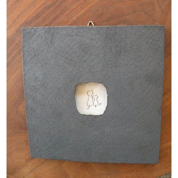 砥部焼　フレーム 大　壁掛  　猫　ネコ　陶彩窯　焼き物　陶器 |  | 01