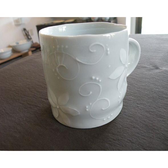 砥部焼　マグカップ　イッチン　花　焼き物　陶器　陶彩窯 |  | 02