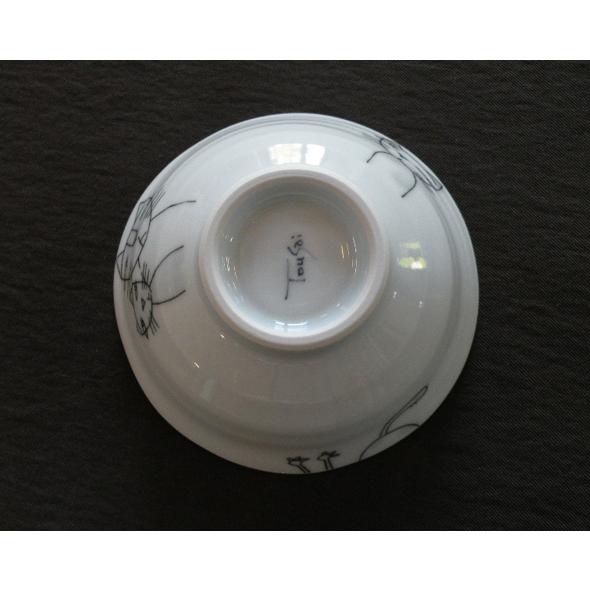 砥部焼　茶わん　子供用　ネコ　猫　陶彩窯　焼き物　陶器　 |  | 03