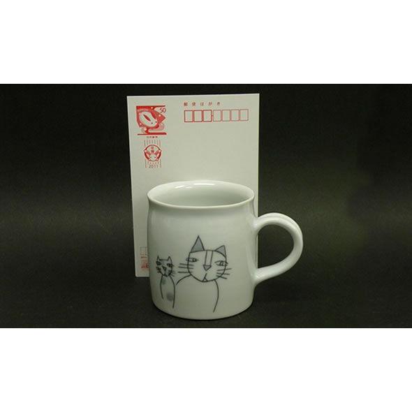 砥部焼　ねこマグカップ 　猫　ネコ　カップ　陶彩窯　焼き物　陶器 |  | 02