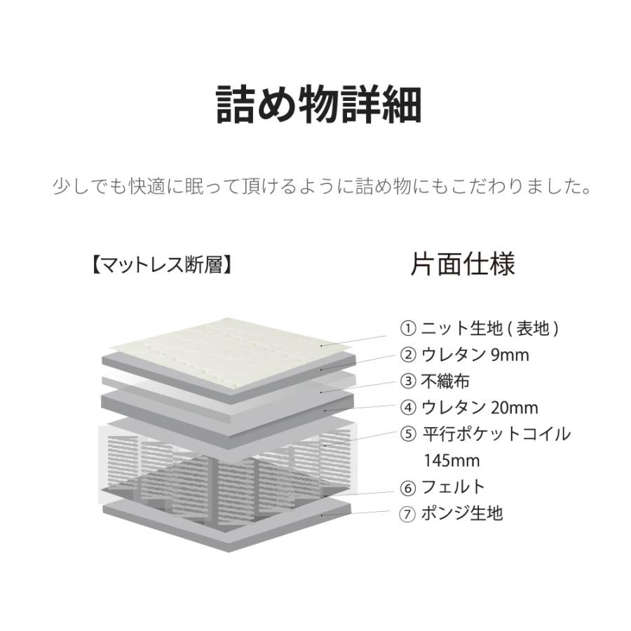 夜香スタンダード3  ポケットコイルマットレス　日本製　スタンダードタイプ　厚み18cm　マットレス　ポケットコイル セミダブル  SD  Ｐ660 |  | 17