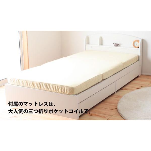 ベッド　桐　すのこベッド　シングル　高密度三つ折りポケットコイルマットレス付き |  | 05