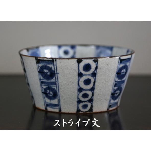 砥部焼　染付 　丸文　ストライプ文　菊文　切立深鉢　　陶彩窯　 焼き物　陶器 |  | 02