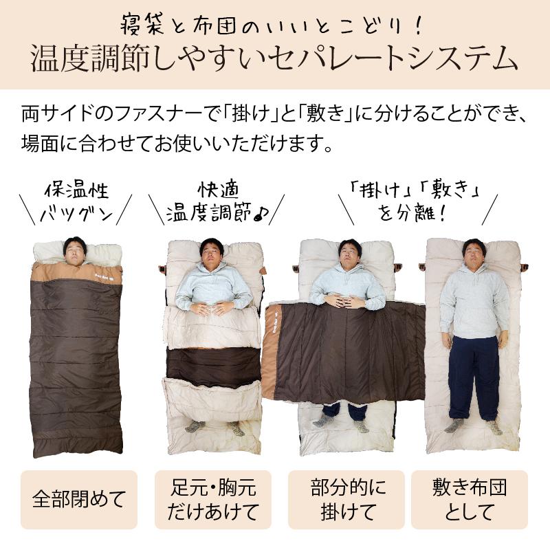 来客用 布団セット ねぶくろん 寝袋 封筒型 自宅 洗える ふとん 寝袋