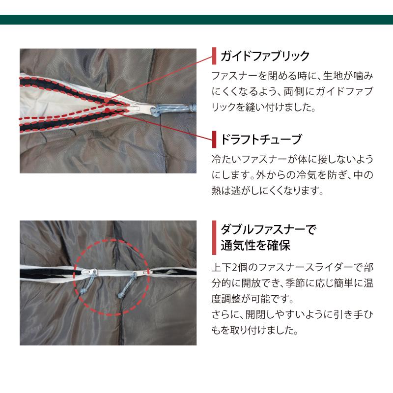 Bears Rock（ベアーズロック） 寝袋 冬用 車中泊 -15度 マミー型