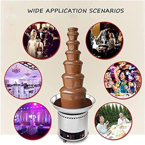 WJW チョコレートファウンテン 4/5/6/7 層の業務用チョコレート フォンデュの滝、温度制御、大容量 ファウンテン マシン、パーティー ...