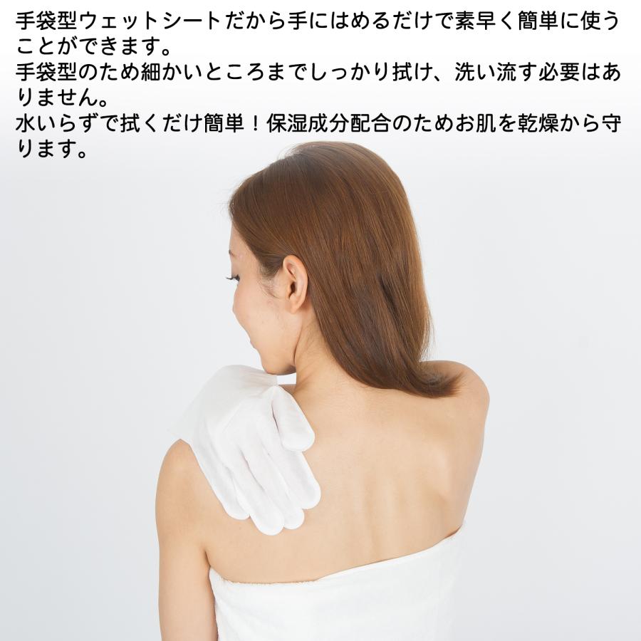 本田洋行 体拭きシート 手袋 からだふき 8枚入 無香料 手袋型 水不要