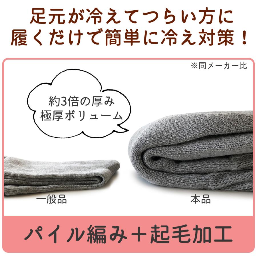 三笠（mikasa） 極暖靴下 まるで毛布な裏起毛 ハイソックス 2色組
