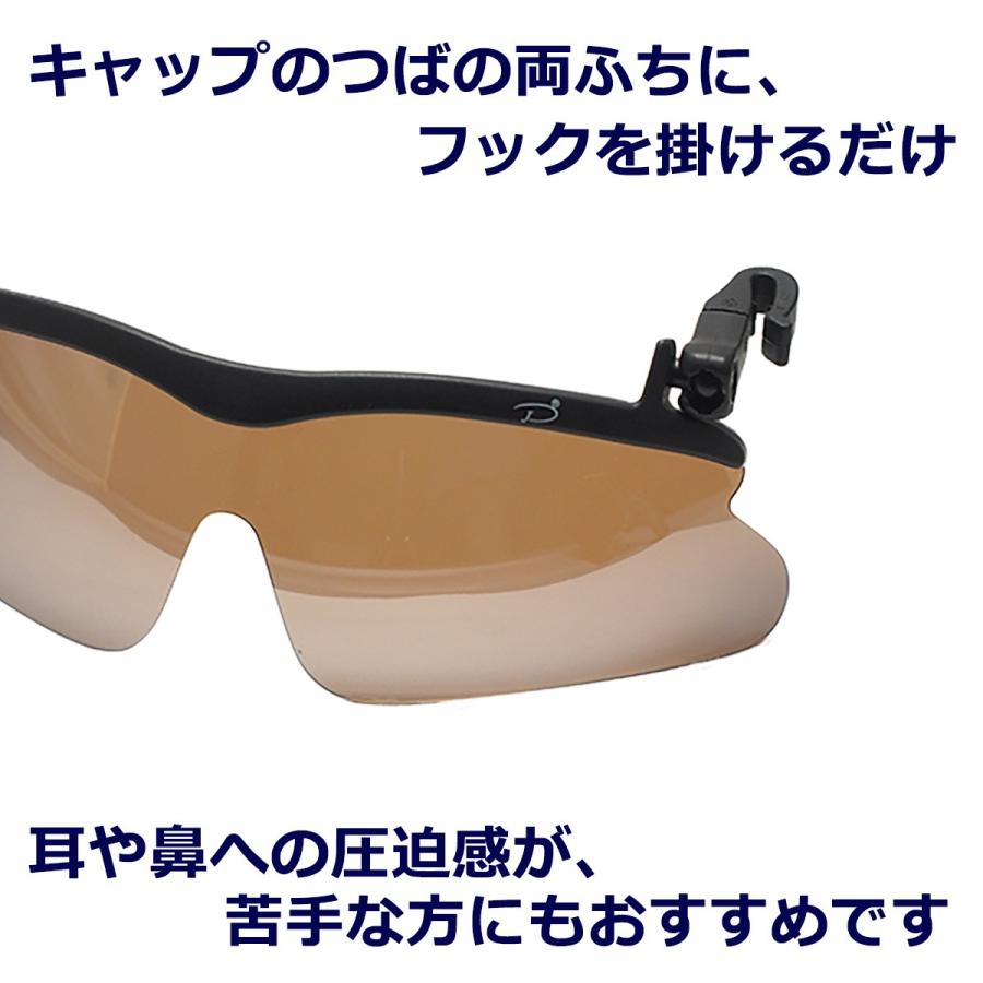 送料無料 帽子につける 偏光サングラス-クリップ式サングラス UVカット