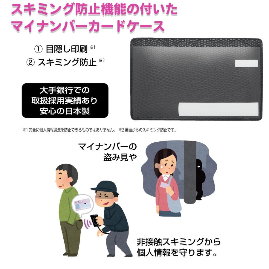 目隠しあり/スキミング防止/同色2枚】マイナンバーカードケース レザー