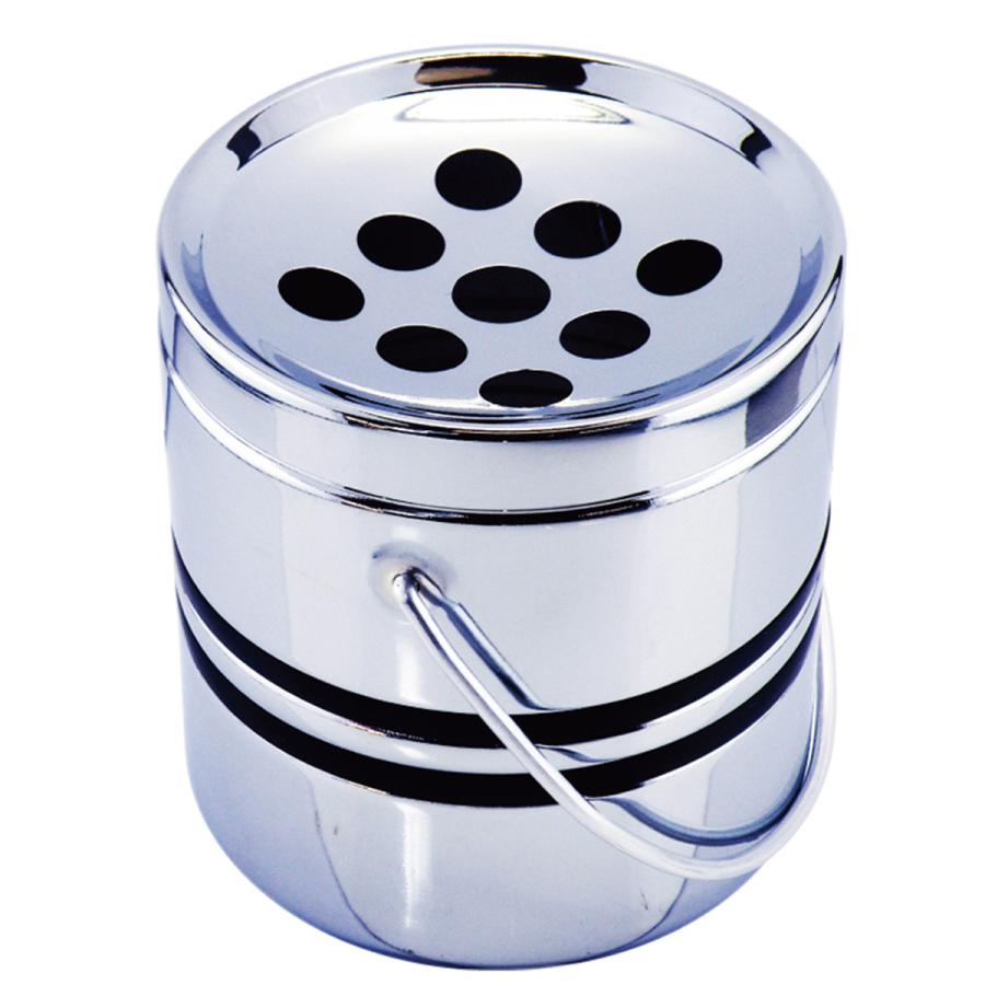 ペンギンライター 灰皿 フタ付き クロームラインII 手付き ドラム灰皿