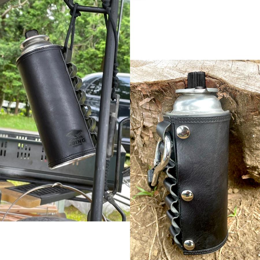 送料無料 ペンギン ゴーイング ガス缶用 レザー カバー 本牛革製‐CB缶 ガス缶 革製 カセットボンベ レザーケース ハンドメイド キャンプ