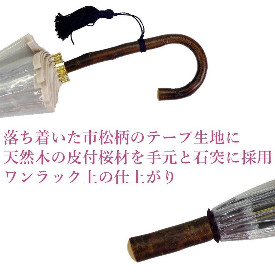 ホワイトローズ 最高級 ビニール傘 十六夜桜 いざよいさくら ‐ 手開き