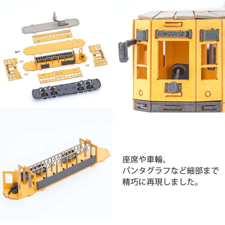 限定版 ペーパークラフト道具 材料 精密にカットされた厚紙で作る 旅 がテーマの組立てキット 路面電車 工作キット トラベラーズクラフト イタリア ミラノ ペーパークラフト ミニチュア ペーパーモデル 電車 立体パズル あおぞら