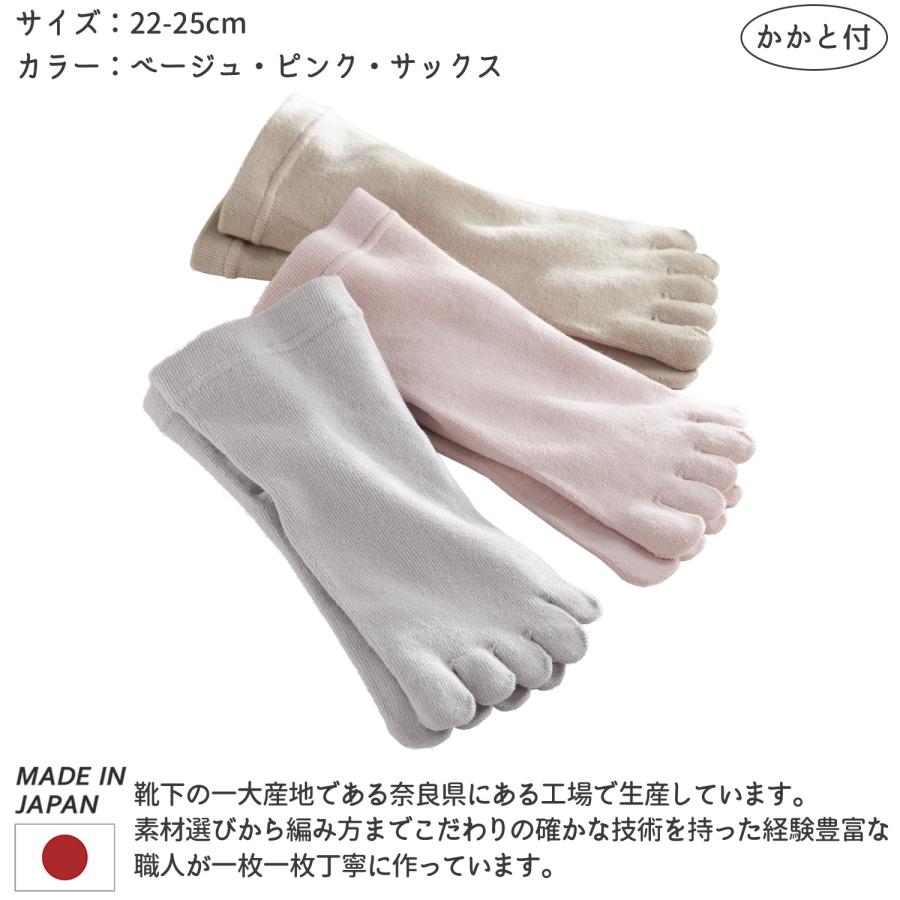 三笠（mikasa） 【3足セット】麻のやすらぎ 5本指 ソックス 3色組