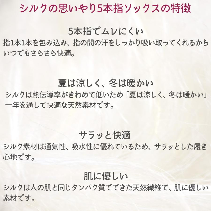 三笠（mikasa） シルクの思いやり 5本指ソックス 3色組‐シルク 絹 5本
