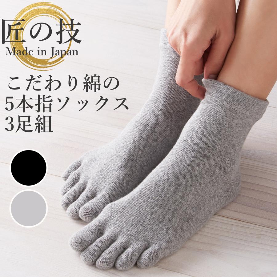 三笠（mikasa） 匠の技 こだわり 綿の5本指ソックス 3足組 2014431
