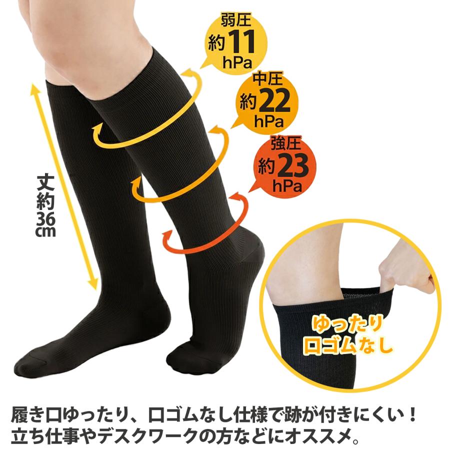 三笠（mikasa） 【4足組】履き口ゆったり 着圧 ハイソックス 4足組