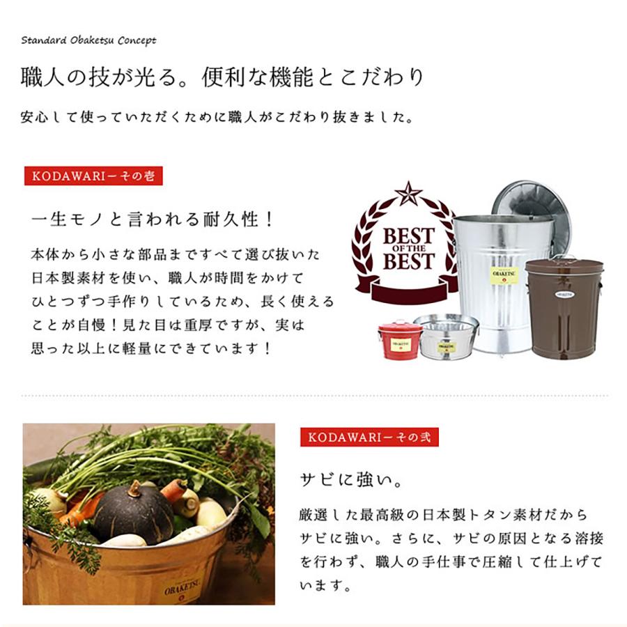 OBAKETSU（オバケツ） ゴミ箱 42L 日本製‐蓋付き ふた付き フタ付き