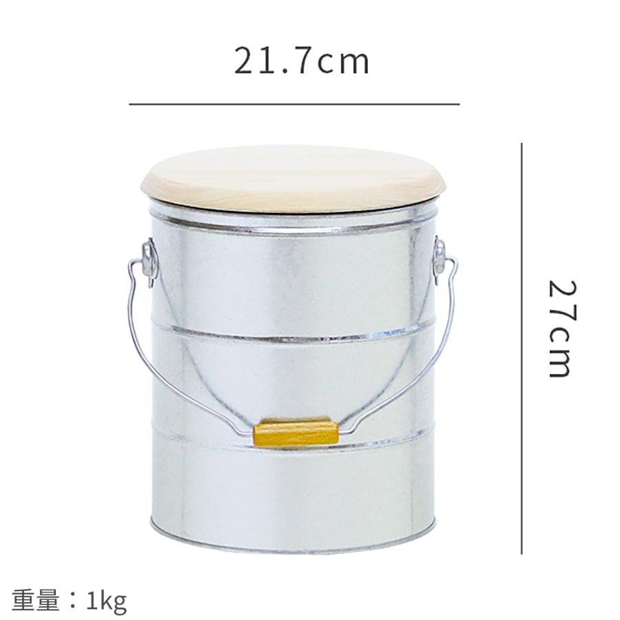 【ひのきフタのライスストッカー 5Kg】OBAKETSU オバケツ  日本製 米びつ 計量カップ トタン 密閉 お米収納 米櫃 おしゃれ 洗える 密閉缶 保存容器 | OBAKETSU | 06
