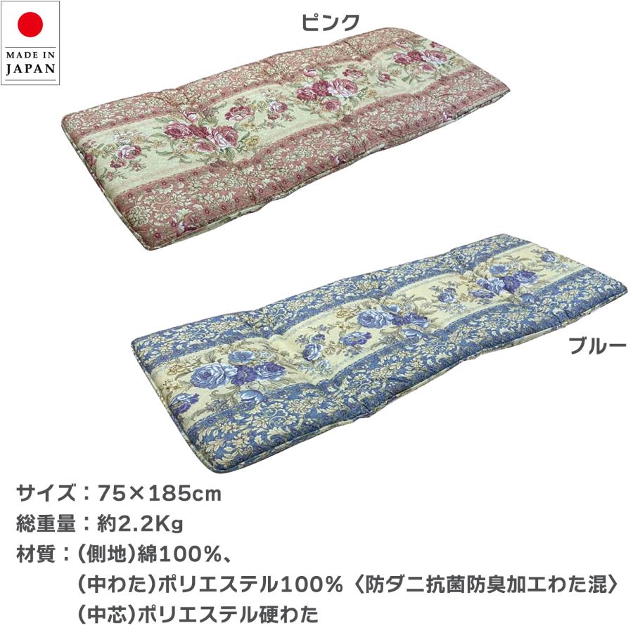 メーカー直送 少し小さめ4つ折りできる敷布団 日本製‐防ダニ 抗菌 防臭