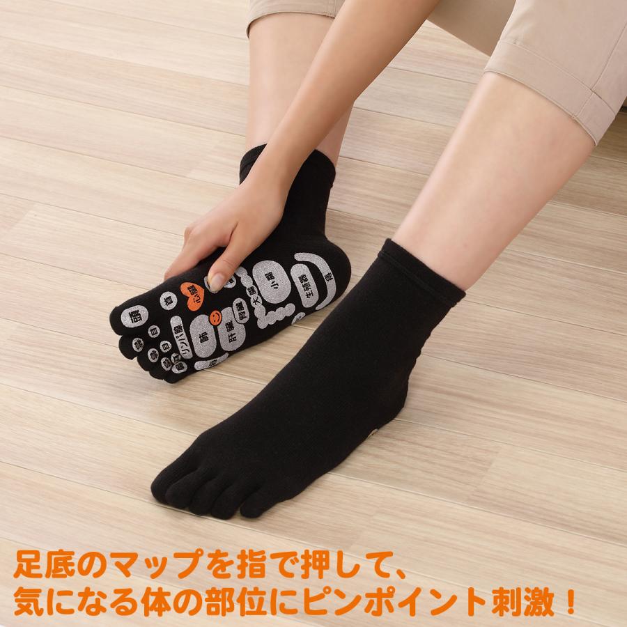 三笠（mikasa） 両面足つぼ 5本指ソックス つぼ押し 靴下 メンズ TSUBO