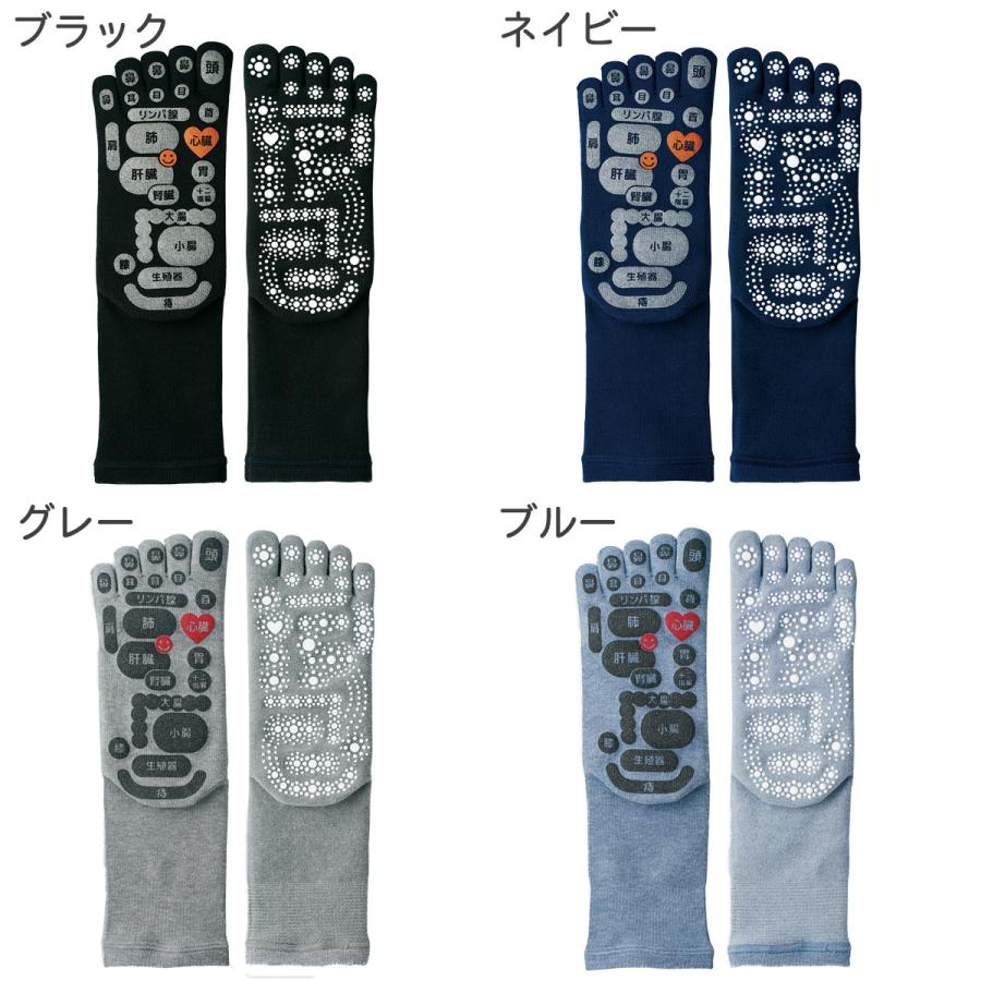 三笠（mikasa） 両面足つぼ 5本指ソックス つぼ押し 靴下 メンズ TSUBO